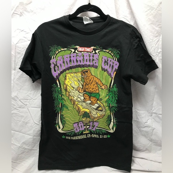 NEW High Times Cannabis Cup T-Shirt Black 2017 Size Small S San Bern CA Unisex - Picture 1 of 6